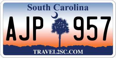 SC license plate AJP957