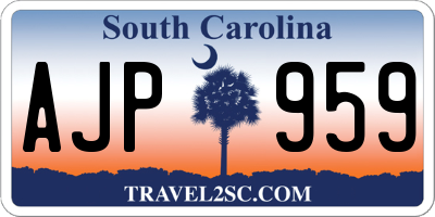 SC license plate AJP959