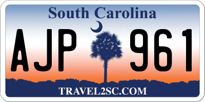 SC license plate AJP961