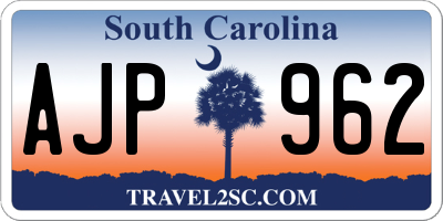 SC license plate AJP962