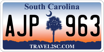 SC license plate AJP963