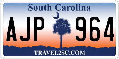 SC license plate AJP964