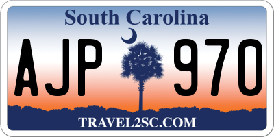 SC license plate AJP970