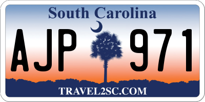 SC license plate AJP971