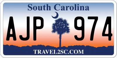 SC license plate AJP974