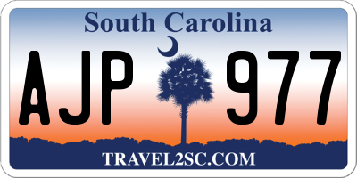 SC license plate AJP977