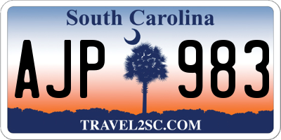 SC license plate AJP983
