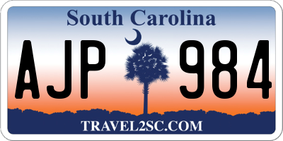 SC license plate AJP984