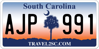SC license plate AJP991
