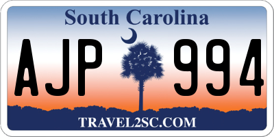 SC license plate AJP994