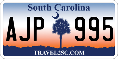 SC license plate AJP995
