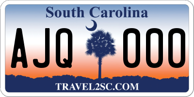 SC license plate AJQ000