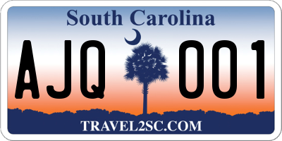 SC license plate AJQ001
