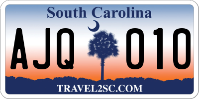 SC license plate AJQ010