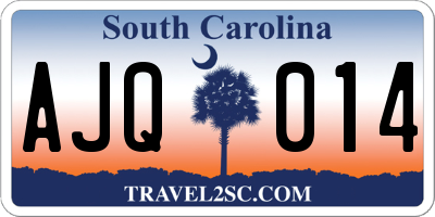 SC license plate AJQ014
