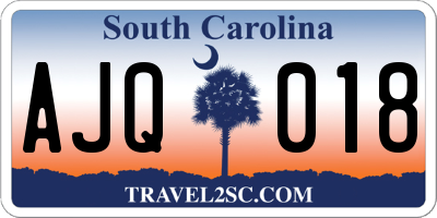 SC license plate AJQ018