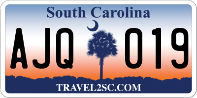 SC license plate AJQ019