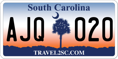 SC license plate AJQ020