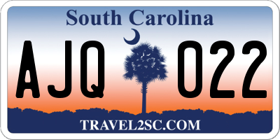 SC license plate AJQ022