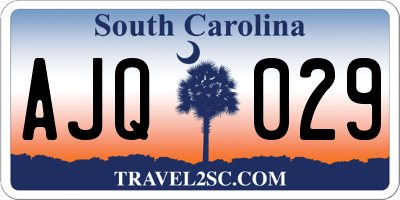SC license plate AJQ029