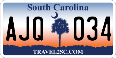 SC license plate AJQ034