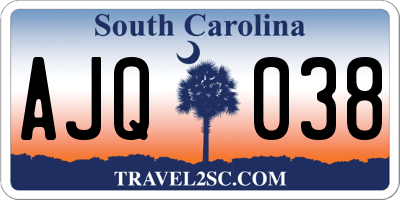 SC license plate AJQ038
