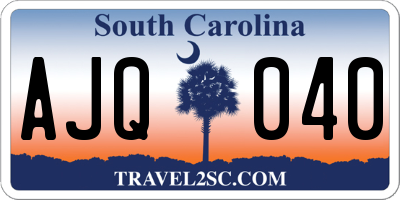 SC license plate AJQ040