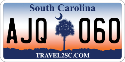 SC license plate AJQ060