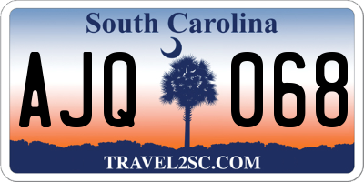 SC license plate AJQ068