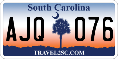 SC license plate AJQ076