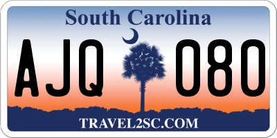 SC license plate AJQ080