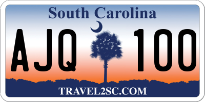 SC license plate AJQ100