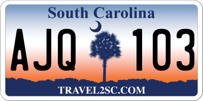 SC license plate AJQ103