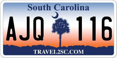 SC license plate AJQ116