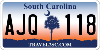 SC license plate AJQ118