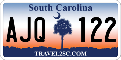 SC license plate AJQ122