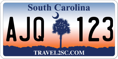 SC license plate AJQ123