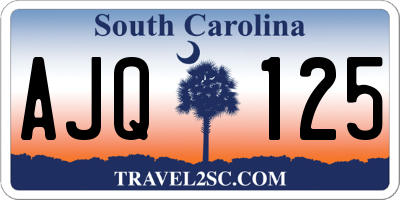 SC license plate AJQ125