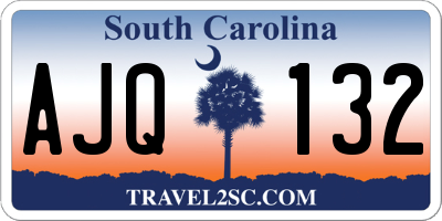 SC license plate AJQ132