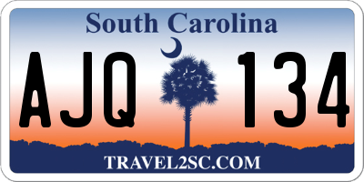 SC license plate AJQ134