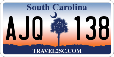 SC license plate AJQ138