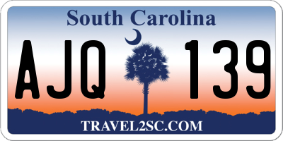 SC license plate AJQ139