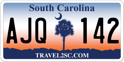 SC license plate AJQ142