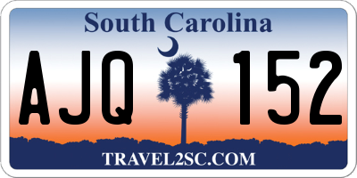 SC license plate AJQ152