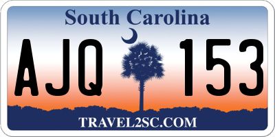 SC license plate AJQ153