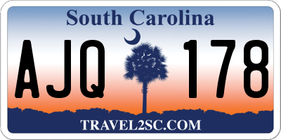 SC license plate AJQ178
