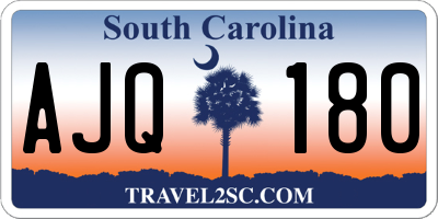 SC license plate AJQ180