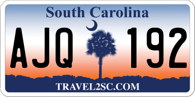 SC license plate AJQ192