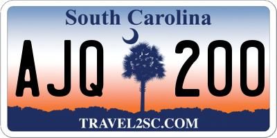 SC license plate AJQ200