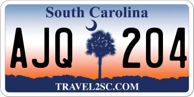 SC license plate AJQ204